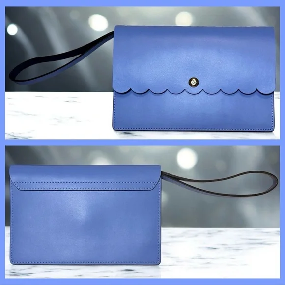 Kate Spade Periwinkle Wristlet Scalloped Detail Mollie Bradbury Street $169 NWOT - Picture 10 of 10